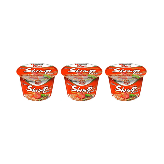 Nongshim Shrimp Flavour Ramyun Ramen Noodle Soup Big Bowl 115g | 3 packs | 6 packs | 16 packs - Xihaha Oriental Food & Gifts