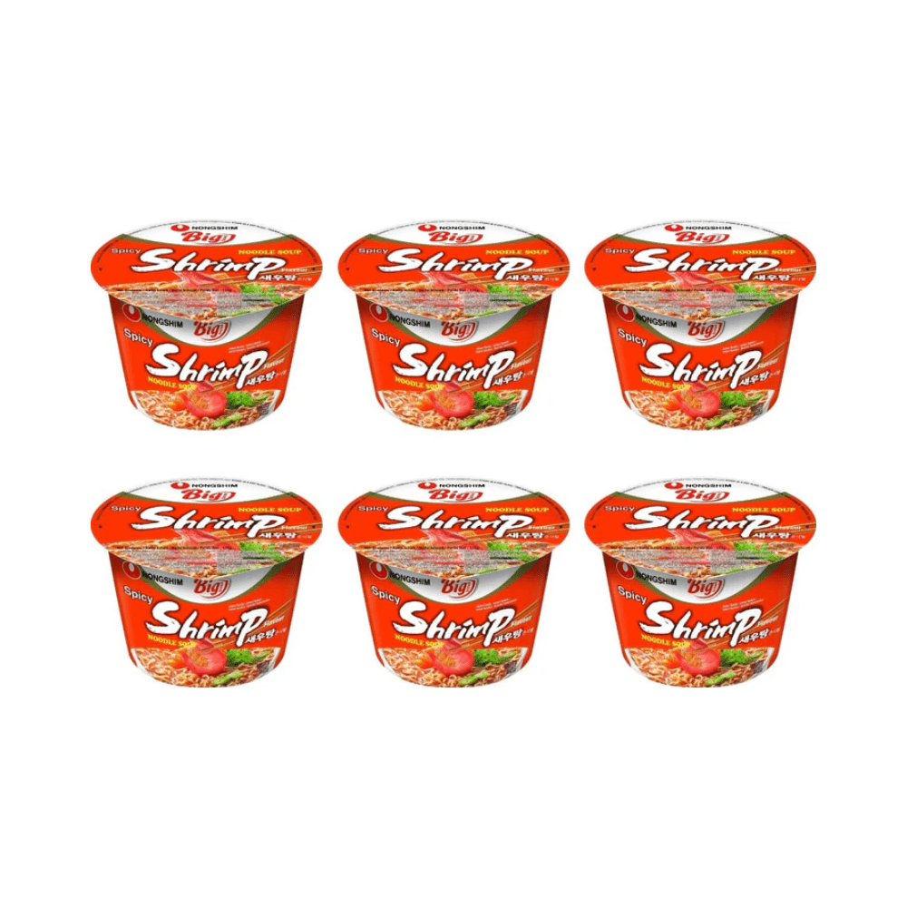 Nongshim Shrimp Flavour Ramyun Ramen Noodle Soup Big Bowl 115g | 3 packs | 6 packs | 16 packs - Xihaha Oriental Food & Gifts