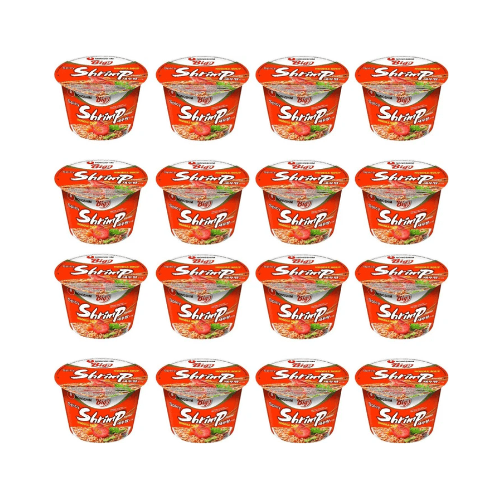 Nongshim Shrimp Flavour Ramyun Ramen Noodle Soup Big Bowl 115g | 3 packs | 6 packs | 16 packs - Xihaha Oriental Food & Gifts