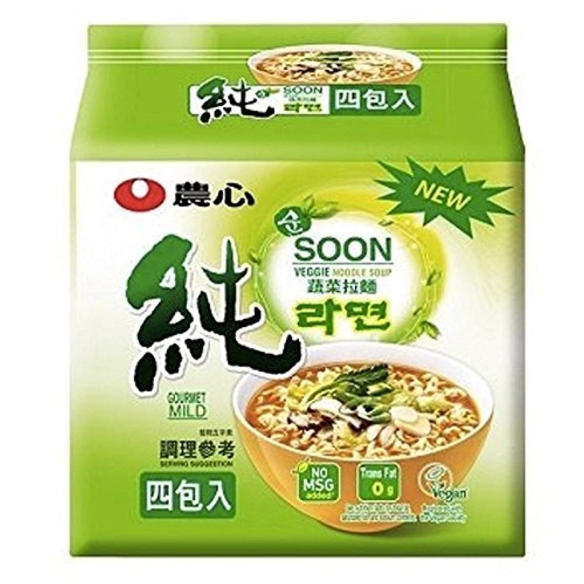 Nongshim Soon Veggie Ramyun (Noodle Soup) 112g (Pack of 5) - Xihaha Limited
