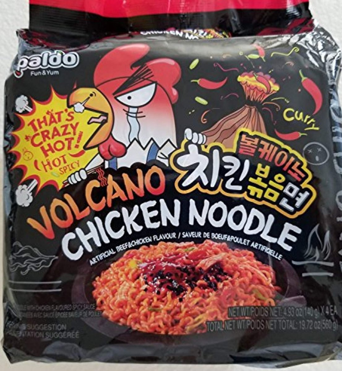 Paldo Volcano Chicken Flavour Noodle (140g x 4 packs) - Xihaha Limited