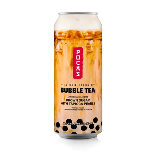 POCAS Bubble Tea Brown Sugar with Tapioca Pearls (490ml x 24) Case - Xihaha Oriental Food & Gifts