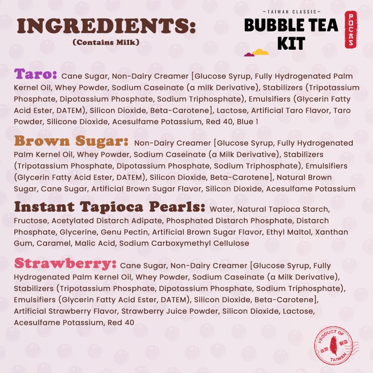 Pocas Bubble Tea Kit, Variety 6 - Pack Party Set - Xihaha Oriental Food & Gifts