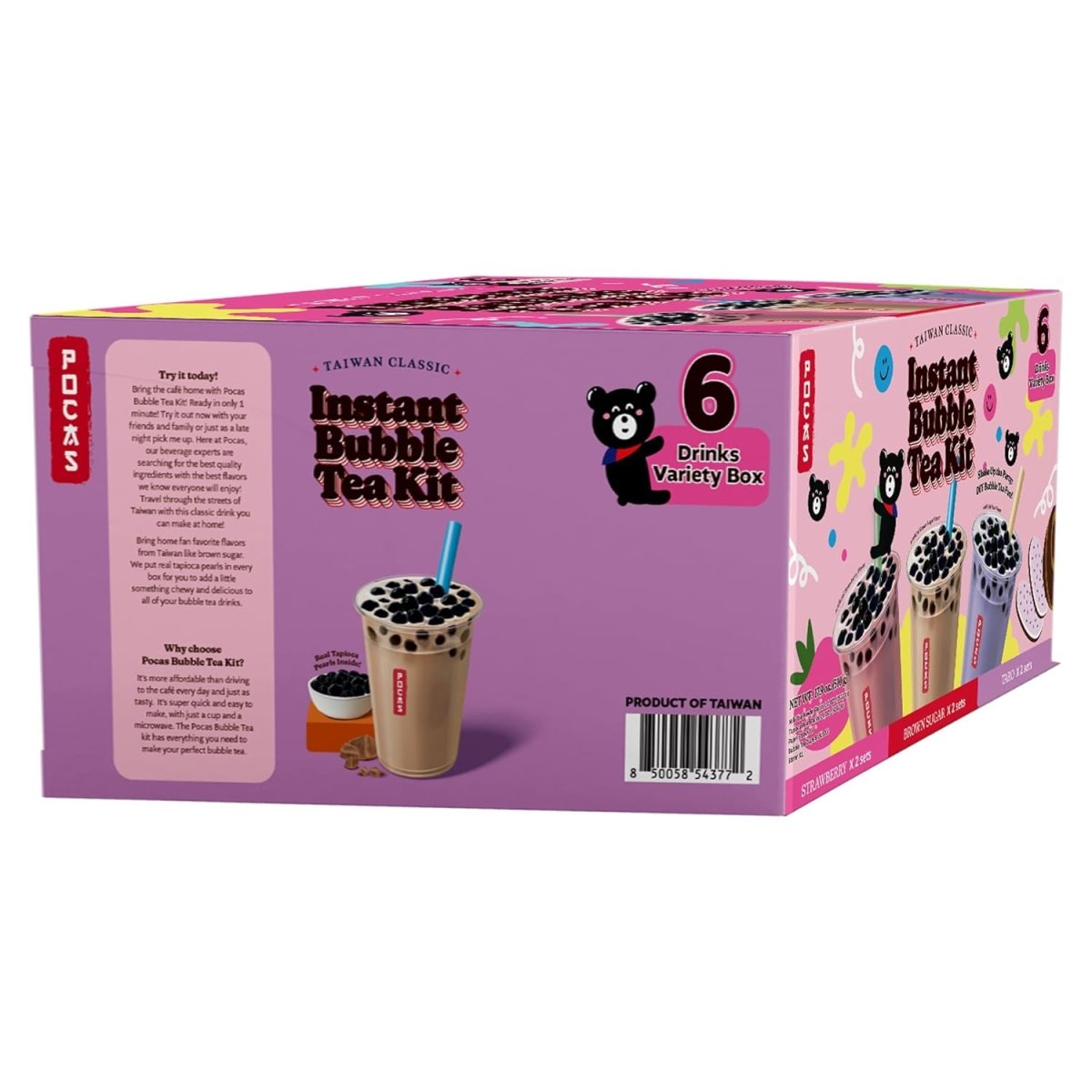 Pocas Bubble Tea Kit, Variety 6 - Pack Party Set - Xihaha Oriental Food & Gifts