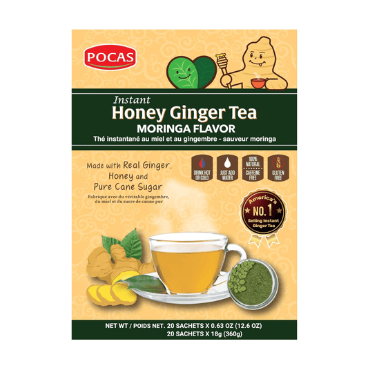 POCAS Instant Honey Ginger Tea – Moringa Flavour – 20 Sachets (360g) - Xihaha Oriental Food & Gifts