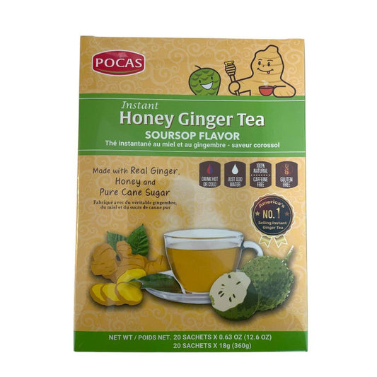 POCAS Instant Honey Ginger Tea Soursop Flavour 360g (20 Sachets) - Xihaha Oriental Food & Gifts
