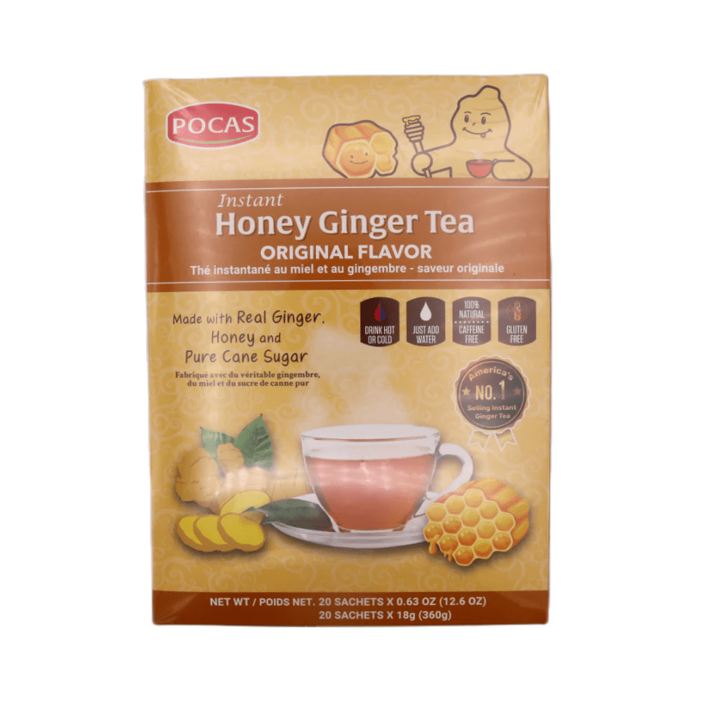 Pocas Instant Honey Real Ginger Tea Original Flavour 18g x 20 sachets (20 teabags) - Xihaha Oriental Food & Gifts
