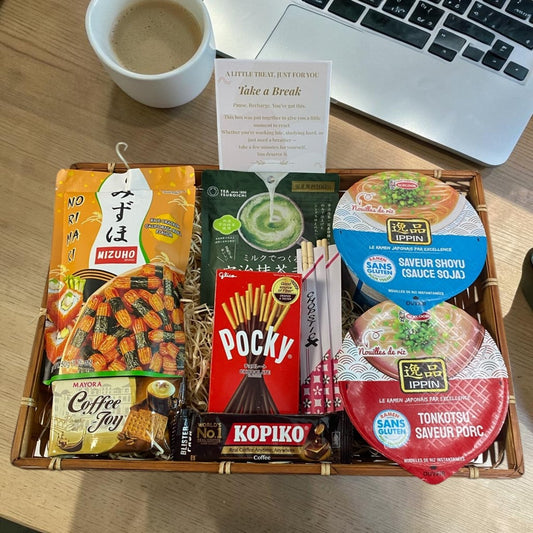 Recharge Break Box™ Asian Office Snack Hamper | Matcha & Noodle Gift | Study Care Package (Calm & Cozy Edition) - Xihaha Oriental Food & Gifts