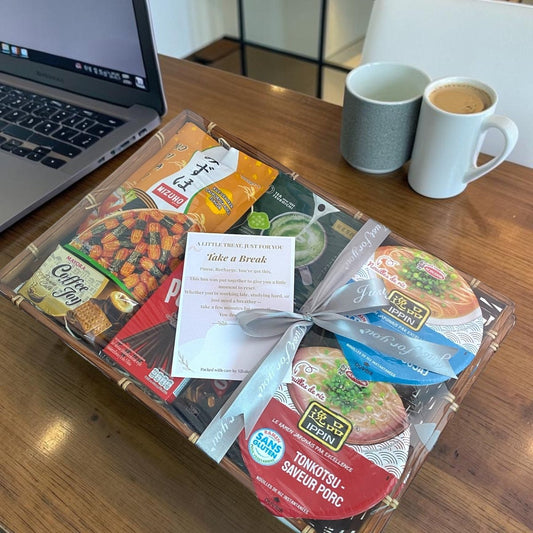 Recharge Break Box™ Asian Office Snack Hamper | Matcha & Noodle Gift | Study Care Package (Calm & Cozy Edition) - Xihaha Oriental Food & Gifts
