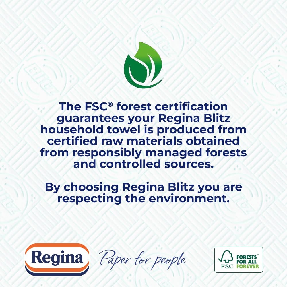 Regina Blitz Family Pack Kitchen Roll | Triple Layer Household Towel | Pure Cellulose Paper | FSC Certified | Available in 210, 420 & 840 Sheet Packs - Xihaha Oriental Food & Gifts