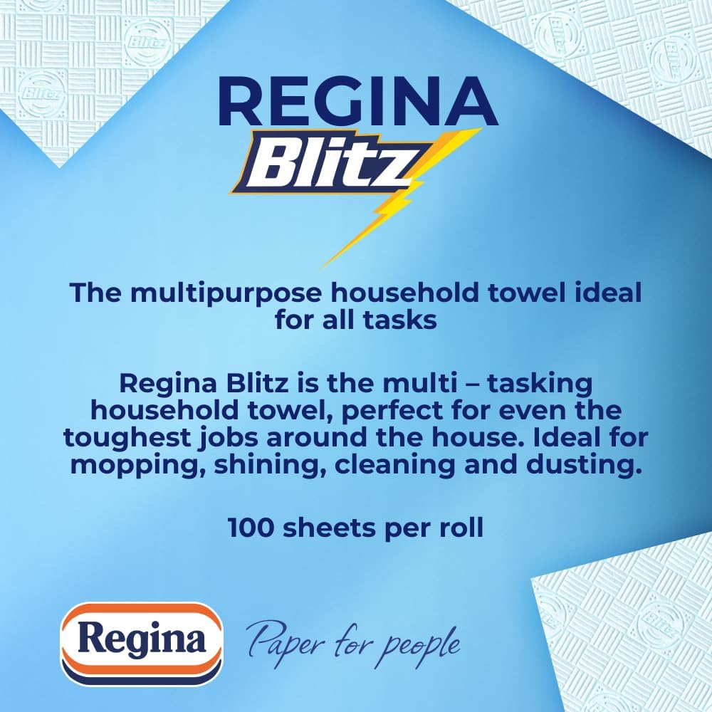 Regina Blitz Family Pack Kitchen Roll | Triple Layer Household Towel | Pure Cellulose Paper | FSC Certified | Available in 210, 420 & 840 Sheet Packs - Xihaha Oriental Food & Gifts