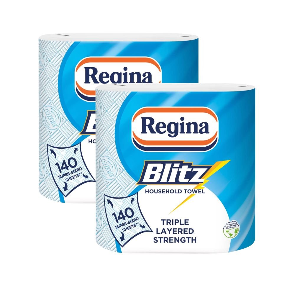 Regina Blitz Kitchen Roll | Triple Layer Household Towel | Pure Cellulose Paper | FSC Certified | Available in 140, 280 & 560 Sheet Packs - Xihaha Oriental Food & Gifts