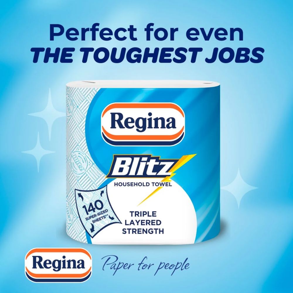 Regina Blitz Kitchen Roll | Triple Layer Household Towel | Pure Cellulose Paper | FSC Certified | Available in 140, 280 & 560 Sheet Packs - Xihaha Oriental Food & Gifts