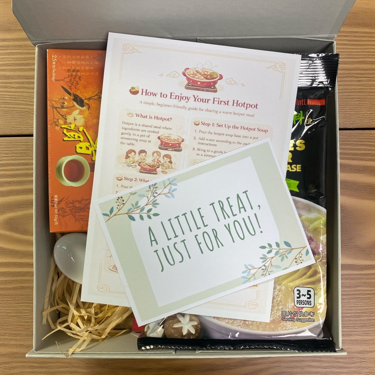 Reunion Hotpot Bowl Gift Set | Chinese Hotpot Gift with Ceramic Bowls, Glass Noodles & Tea | Chinese New Year Family Gift - Xihaha Oriental Food & Gifts