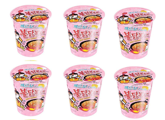 Samyang Buldak Hot Chicken Carbonara Flavor Ramen Cup Noodles 80 x 6 cups 420g - Xihaha Oriental Food & Gifts