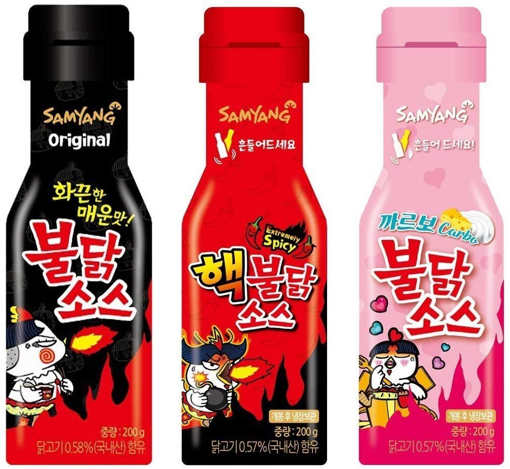 Samyang Buldak Hot Chicken Flavour Sauce, Halal, 200g - Choose (Hot Chicken Sauce, 2x Spicy Sauce, Carbonara Sauce)
