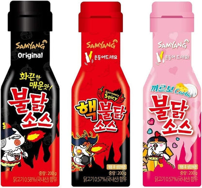 Samyang Buldak Hot Chicken Flavour Sauce, Halal, 200g - Choose (Hot Chicken Sauce, 2x Spicy Sauce, Carbonara Sauce)