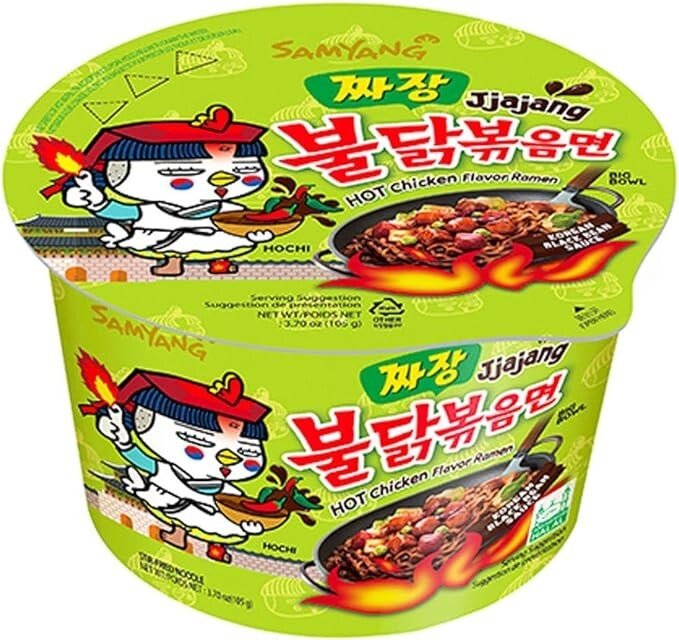 Samyang Buldak Noodles Big Bowl Ramen - Topokki, Habanero Lime, Jjajang - Xihaha Limited