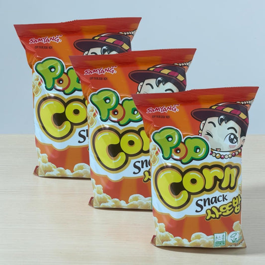 Samyang Pop Corn Snack 67g (Pack of 3) – Korean Sweet & Crunchy Corn Puffs | Halal & Vegan Snack | Light Crispy Asian Snack - Xihaha Oriental Food & Gifts
