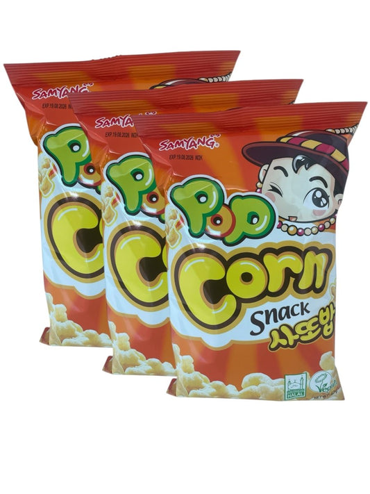 Samyang Pop Corn Snack 67g (Pack of 3) – Korean Sweet & Crunchy Corn Puffs | Halal & Vegan Snack | Light Crispy Asian Snack - Xihaha Oriental Food & Gifts