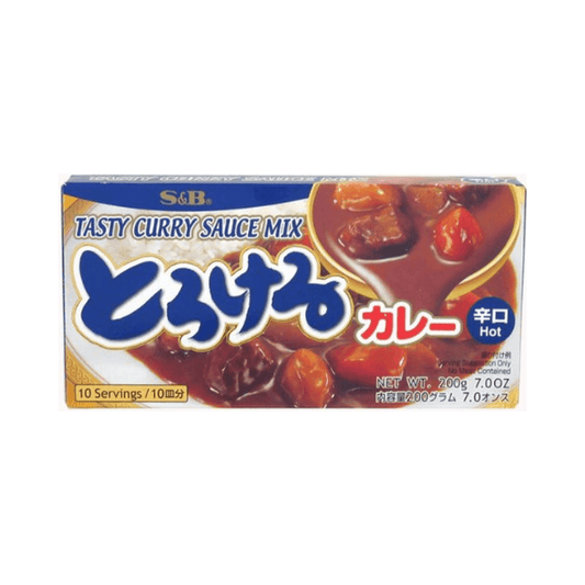 S&B Torokeru Tasty Japanese Curry Sauce Mix Hot 200g - Xihaha Limited