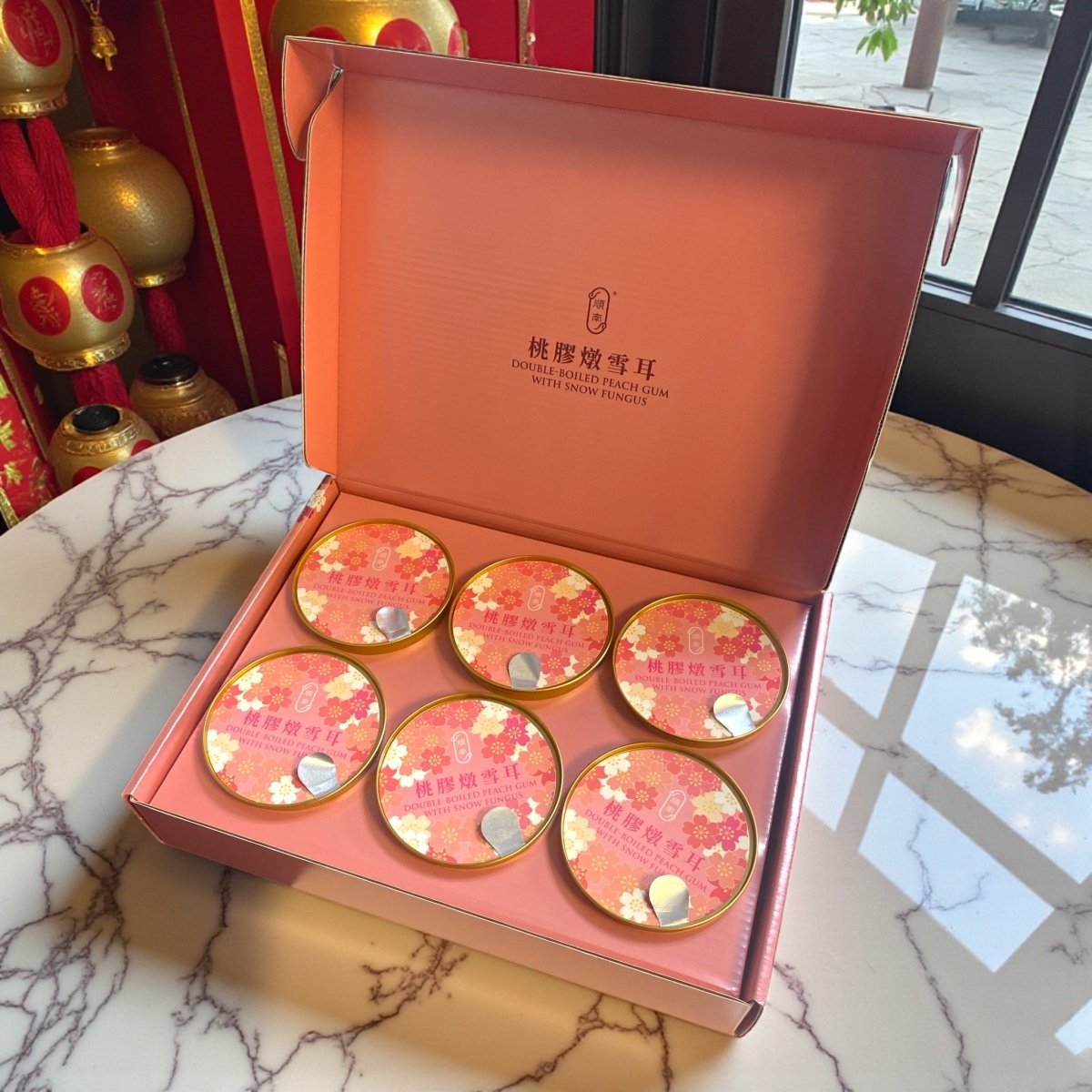 Shunnam Double - Boiled Peach Gum with Snow Fungus Dessert 238g x 6 Bowls – Traditional Chinese Herbal Sweet Soup Gift Set - Xihaha Oriental Food & Gifts