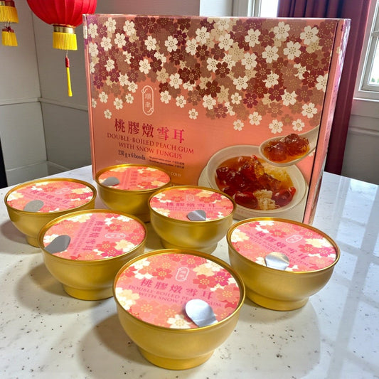 Shunnam Double - Boiled Peach Gum with Snow Fungus Dessert 238g x 6 Bowls – Traditional Chinese Herbal Sweet Soup Gift Set - Xihaha Oriental Food & Gifts