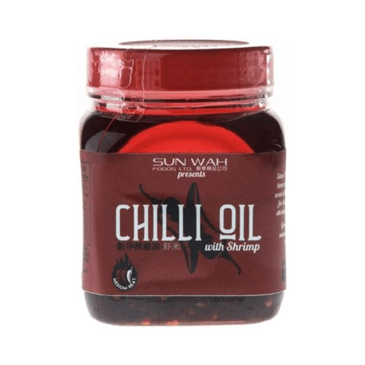 Sun Wah Chilli Oil with Shrimp 180g – Spicy Asian Chilli Oil with Crispy Chilli & Shrimp Paste for Noodles, Dumplings, Rice & Stir Fry - Xihaha Oriental Food & Gifts