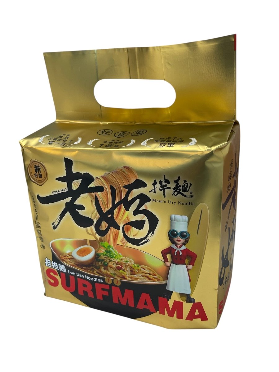 SurfMama Dan Dan Noodles – Taiwanese Mom’s Dry Noodles, Sichuan Chilli & Sesame Sauce (4 x 129g) - Xihaha Oriental Food & Gifts