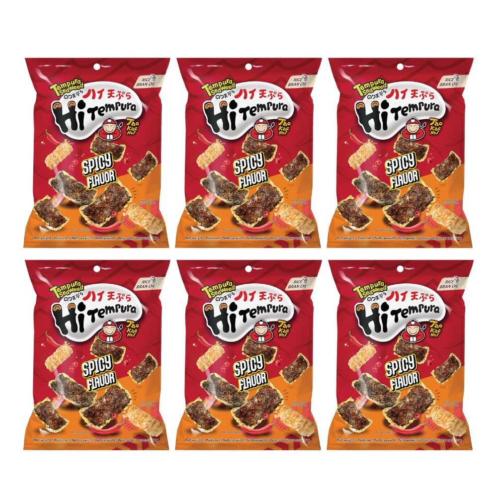Tao Kae Noi Crispy Hi Tempura Seaweed Spicy (6 packs x 40g) - Xihaha Oriental Food & Gifts