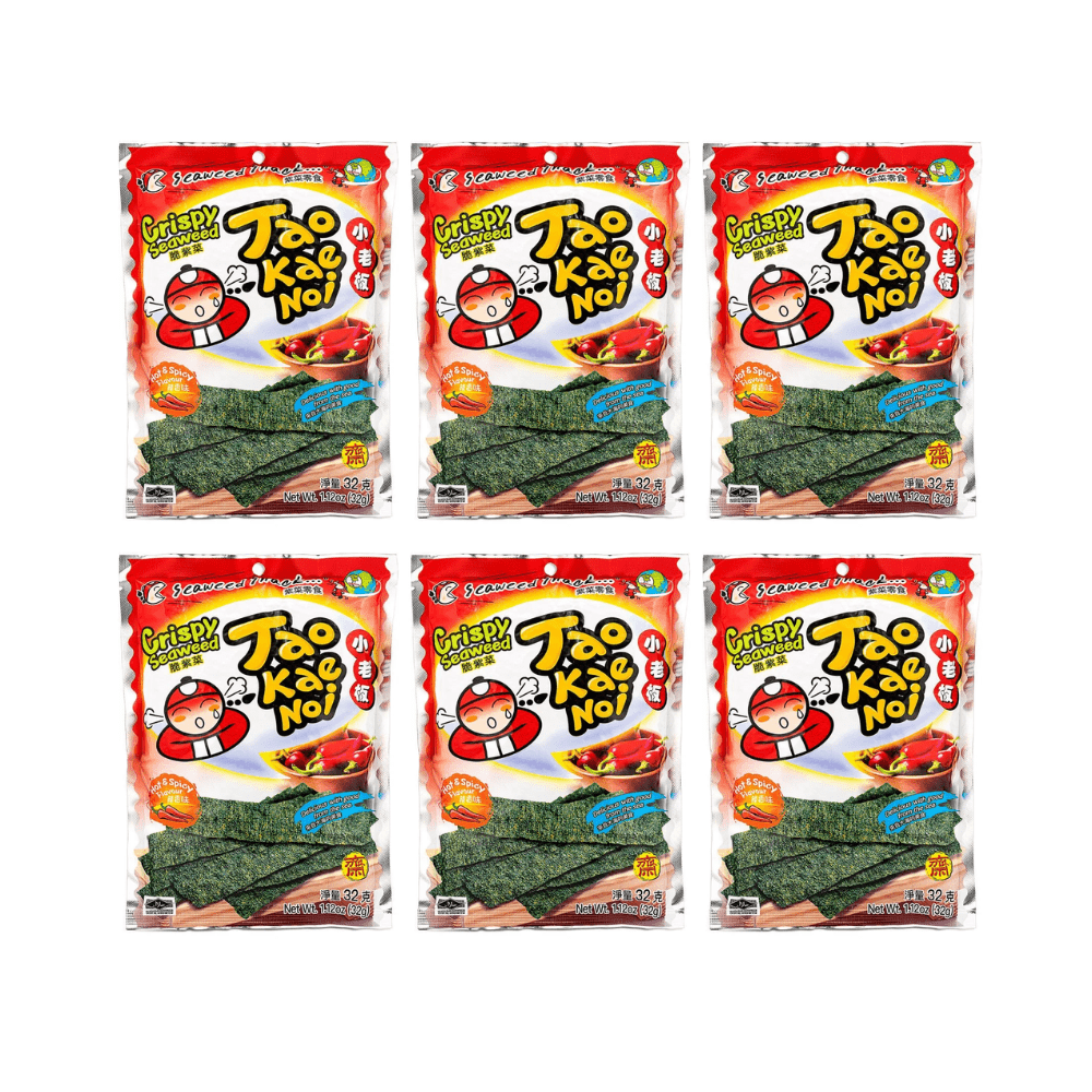 Tao Kae Noi Crispy Seaweed (Hot & Spicy) 32g x 6 packs - Xihaha Oriental Food & Gifts