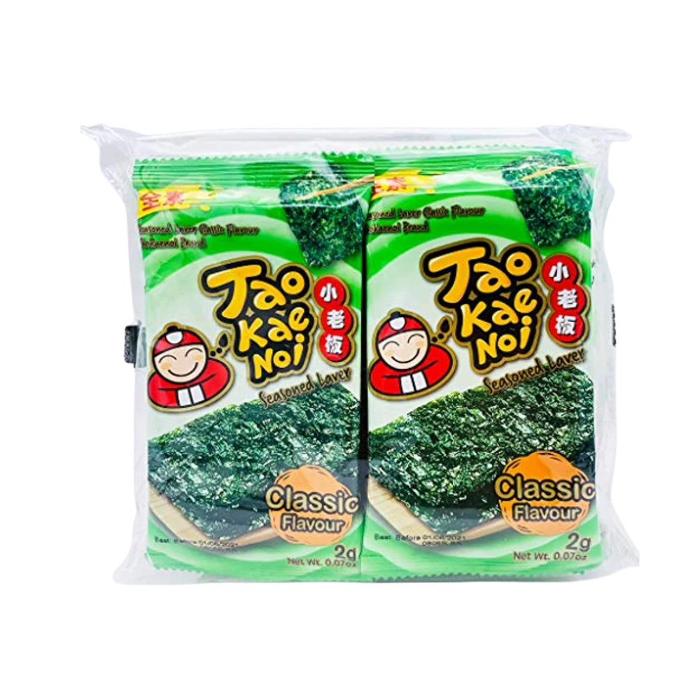 Tao Kae Noi Roasted Seaweed Classic Flavour Snack 16g (8 Mini Packs) - Xihaha Oriental Food & Gifts