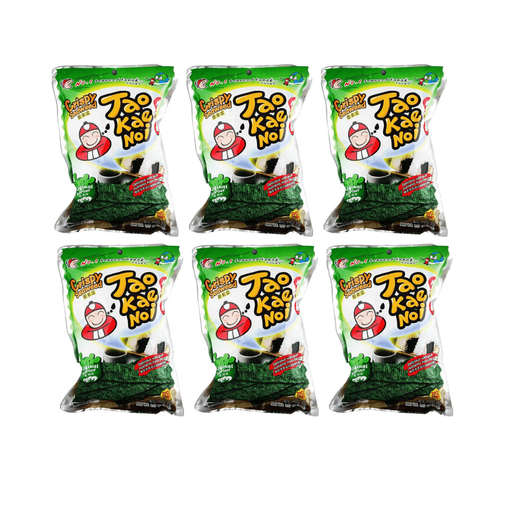 Tao Kae Noi Seaweed Snack Crispy, 6 Packs (6 x 32g) - Xihaha Oriental Food & Gifts