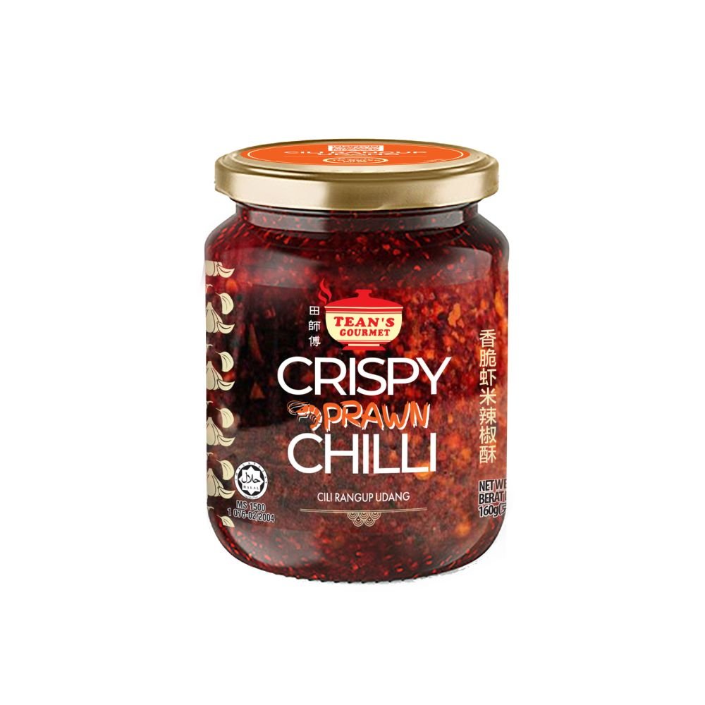 Tean’s Gourmet Crispy Prawn Chilli 160g | Malaysian Crispy Shrimp Chilli | Spicy Chilli Condiment for Rice, Noodles & Stir-Fries - Xihaha Oriental Food & Gifts