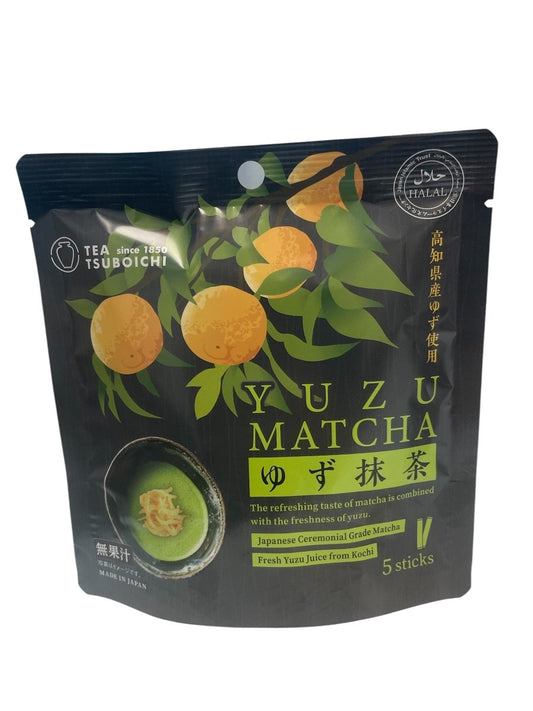 Tsuboichi Yuzu Matcha Drink Powder Sticks 50g (5 x 10g) Japanese Citrus Green Tea Mix - Xihaha Oriental Food & Gifts