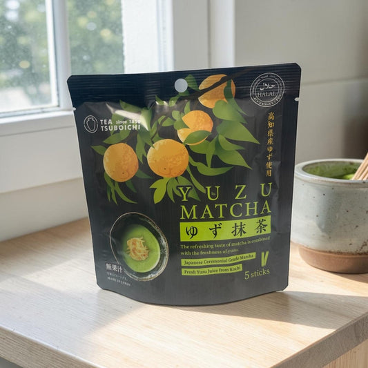 Tsuboichi Yuzu Matcha Drink Powder Sticks 50g (5 x 10g) Japanese Citrus Green Tea Mix - Xihaha Oriental Food & Gifts