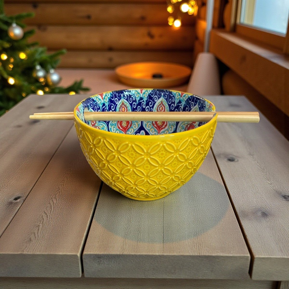 Tuscany Tiles Ramen Bowl & Chopstick - Xihaha Oriental Food & Gifts