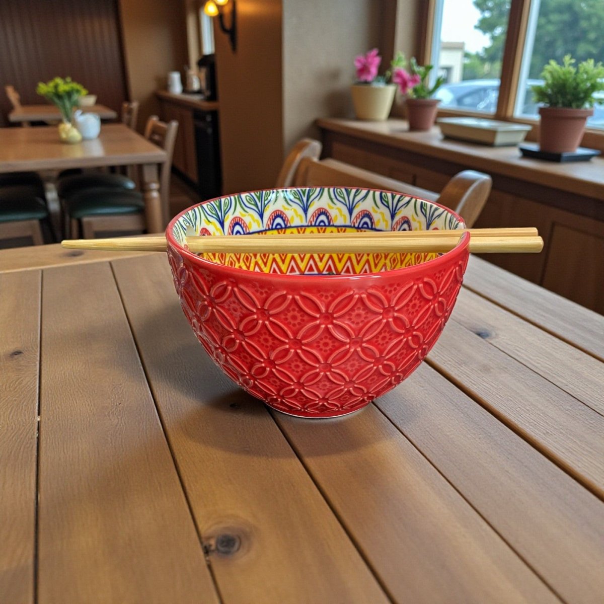 Tuscany Tiles Ramen Bowl & Chopstick - Xihaha Oriental Food & Gifts
