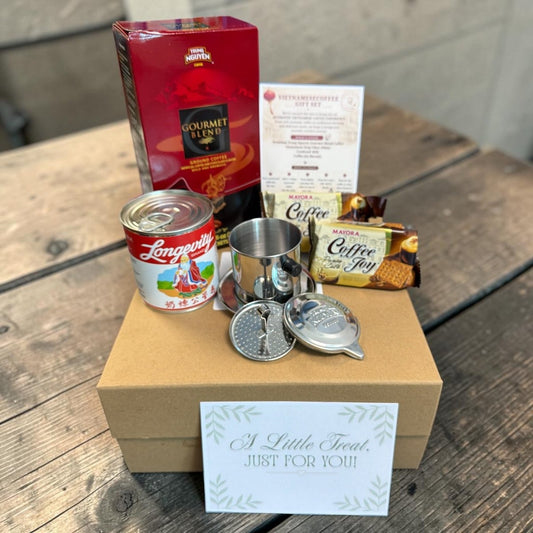 Vietnamese Coffee Gift Set – Trung Nguyên Gourmet Blend 500g with Traditional Phin Filter - Xihaha Oriental Food & Gifts