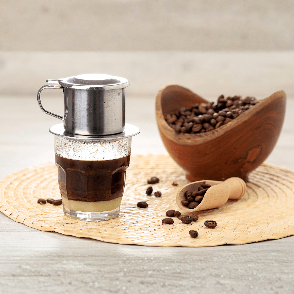 Vietnamese Drip Coffee Gift Set – Trung Nguyên Gourmet Blend 500g with Traditional Phin Filter - Xihaha Oriental Food & Gifts