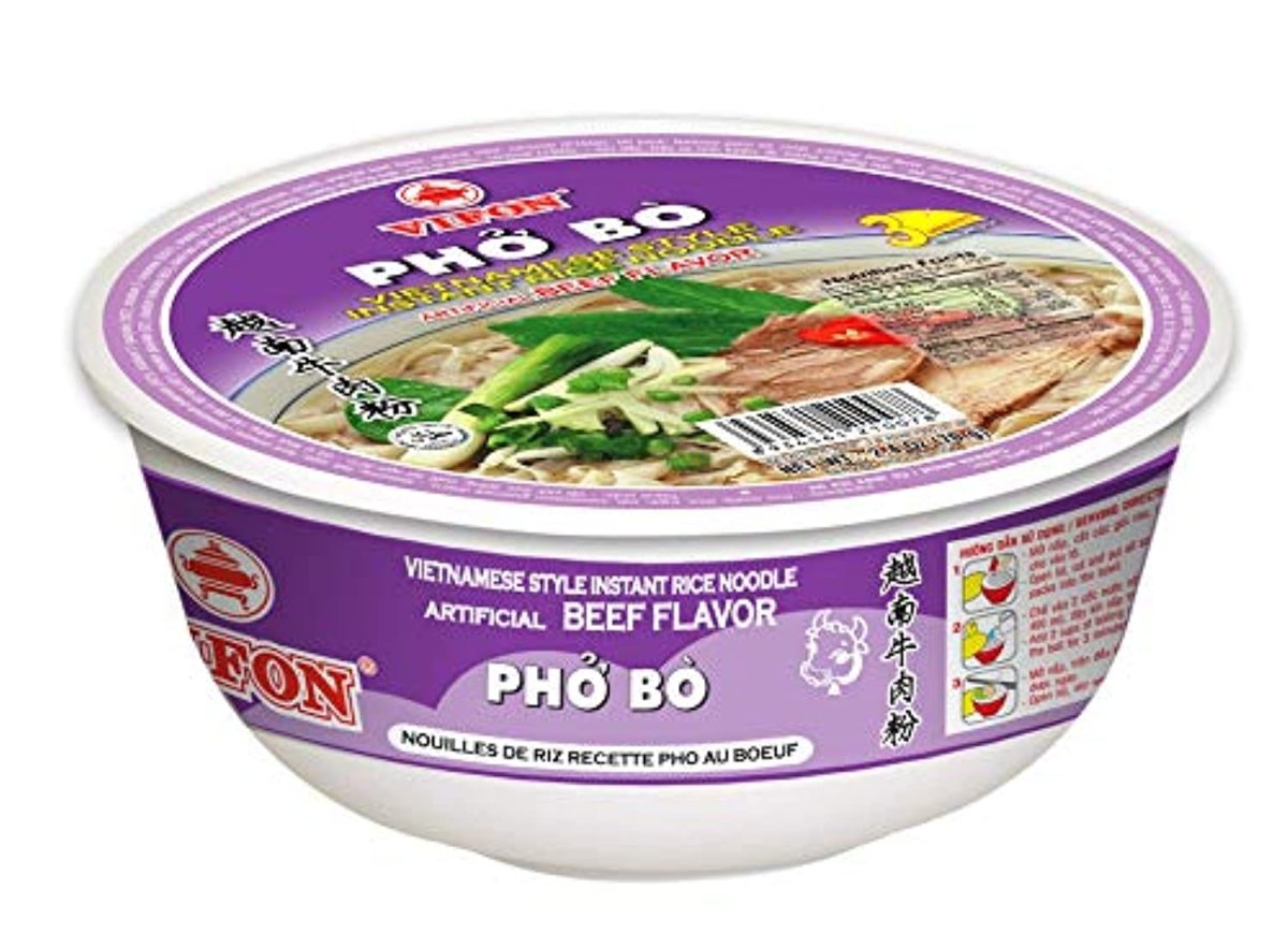 Vifon Pho Vietnamese Beef Rice Noodles Oriental Style Pho Bo Bowl 70G (Pack of 12) - Xihaha Limited