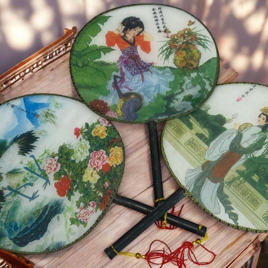 Vintage Style Traditional Chinese Oriental Round Hand Fan TuanShan - Xihaha Limited