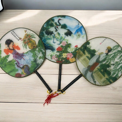 Vintage Style Traditional Chinese Oriental Round Hand Fan TuanShan - Xihaha Limited