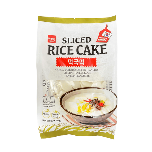 Wang Korea Sliced Rice Cake (Tteokbokki) 600g – Korean Rice Cake Sliced, Gluten Free, Vegan - Xihaha Oriental Food & Gifts